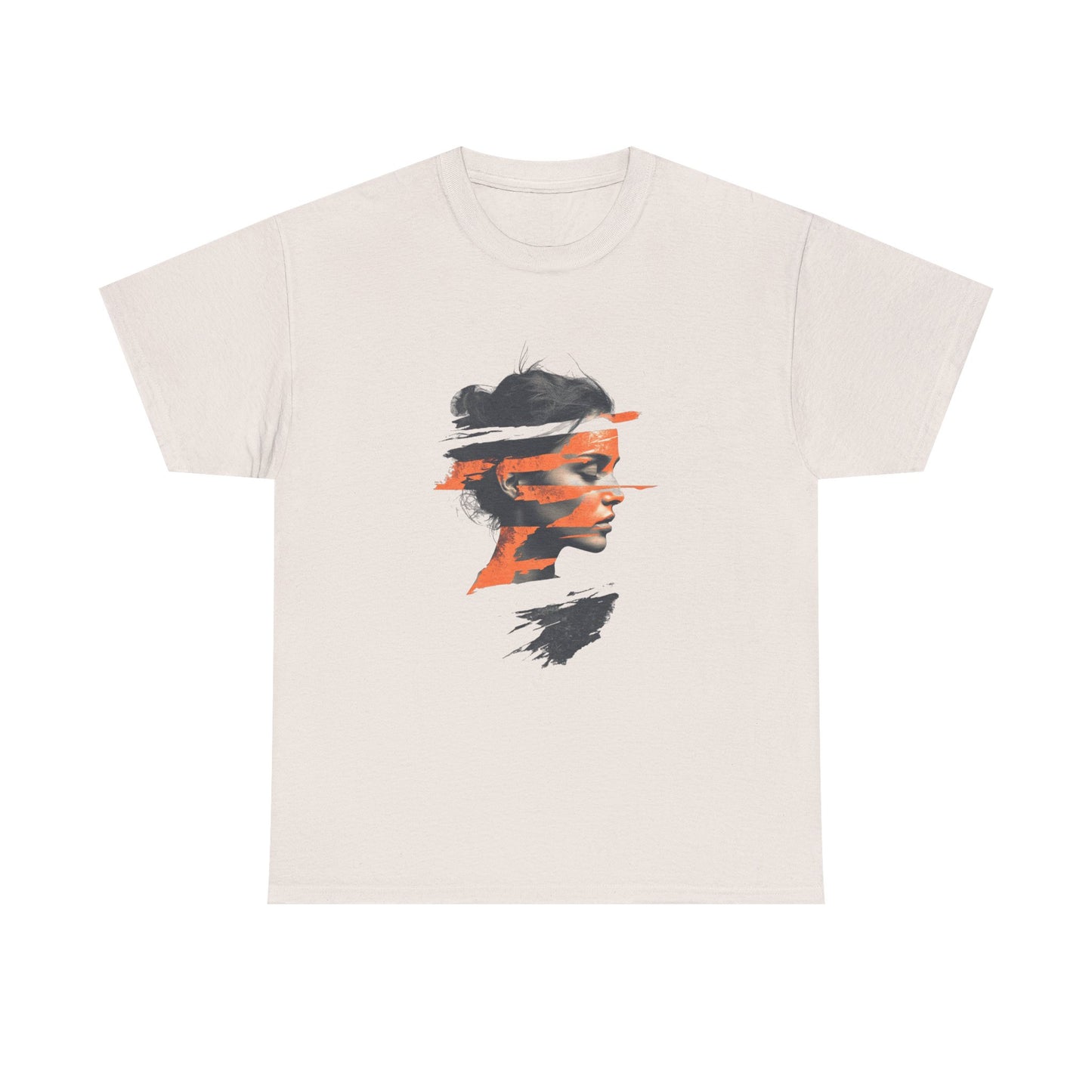 Artistic Unisex Heavy Cotton Tee - Abstract Portrait Design
