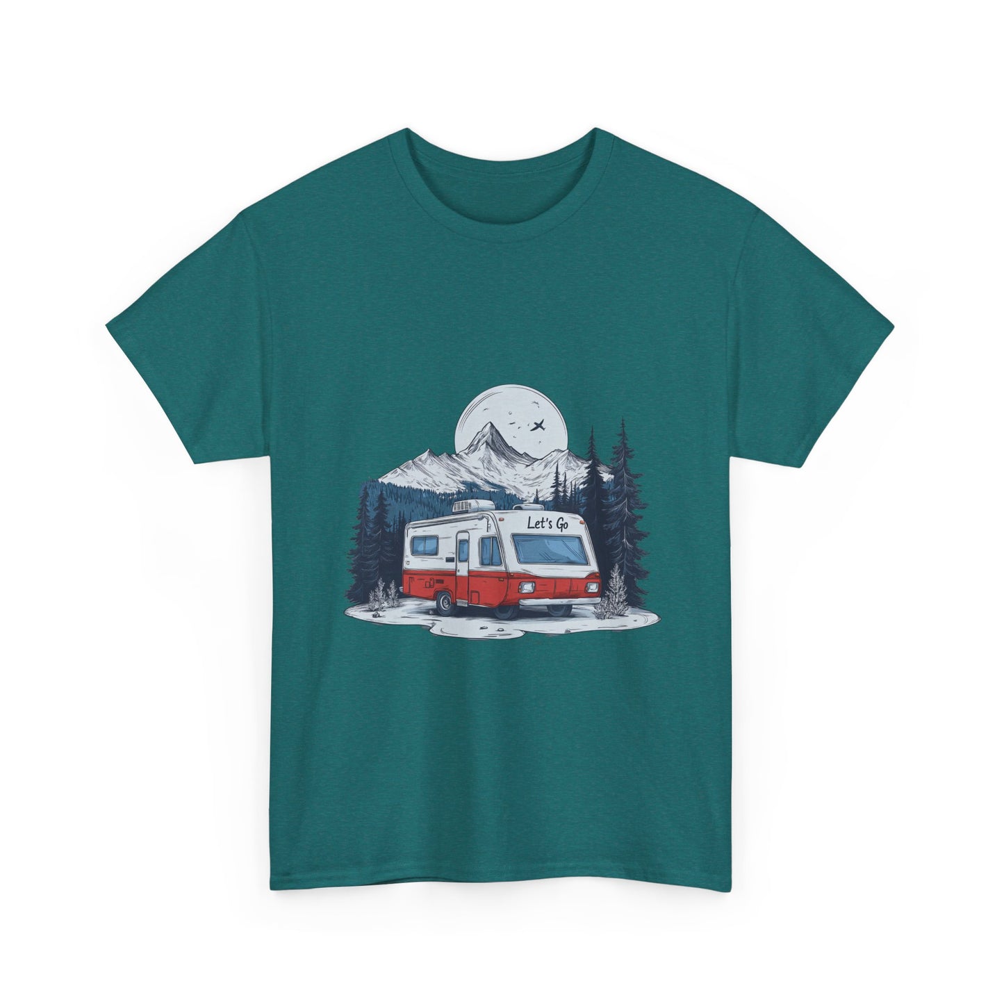 Adventure Awaits Unisex Heavy Cotton Tee - Retro RV Camping Design