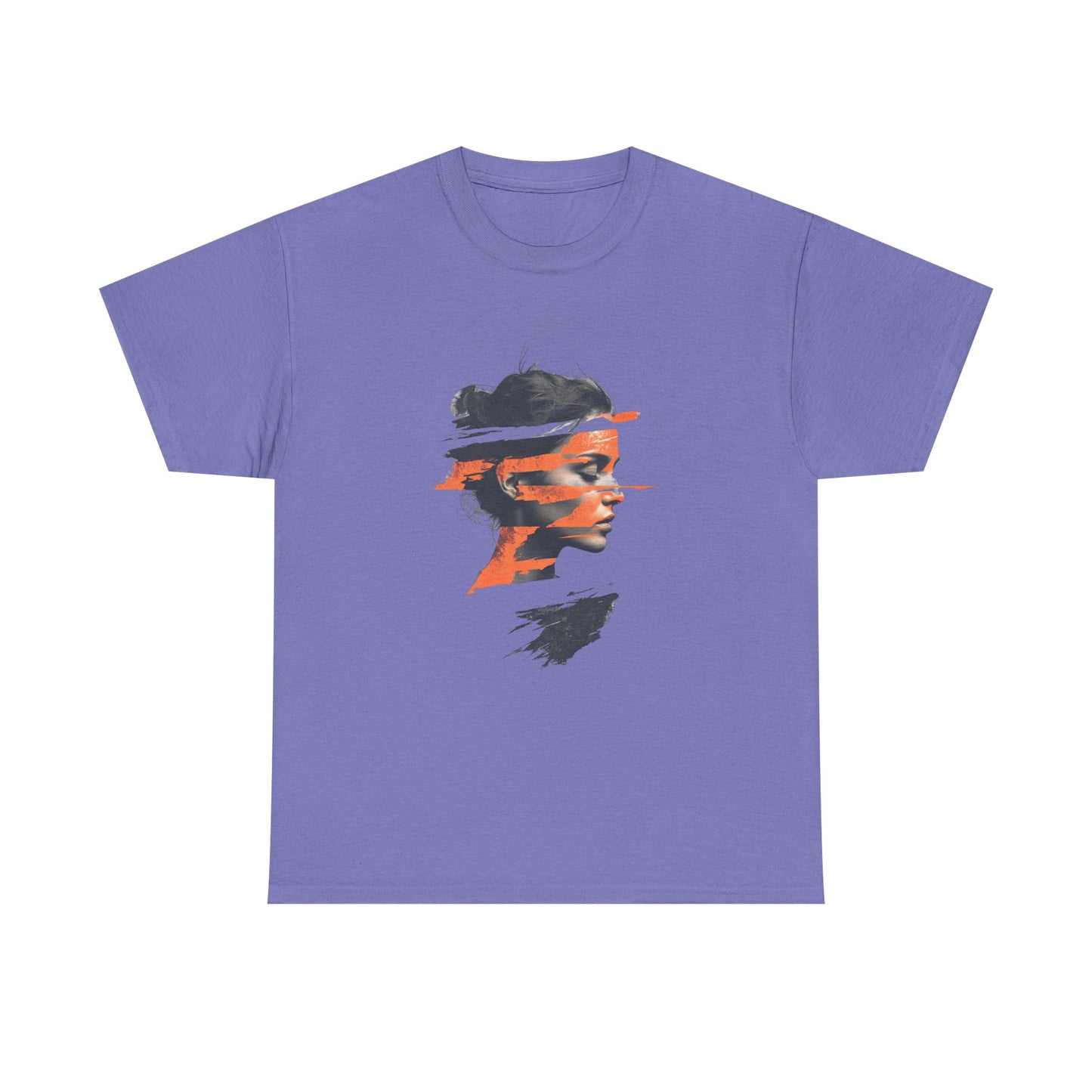 Artistic Unisex Heavy Cotton Tee - Abstract Portrait Design