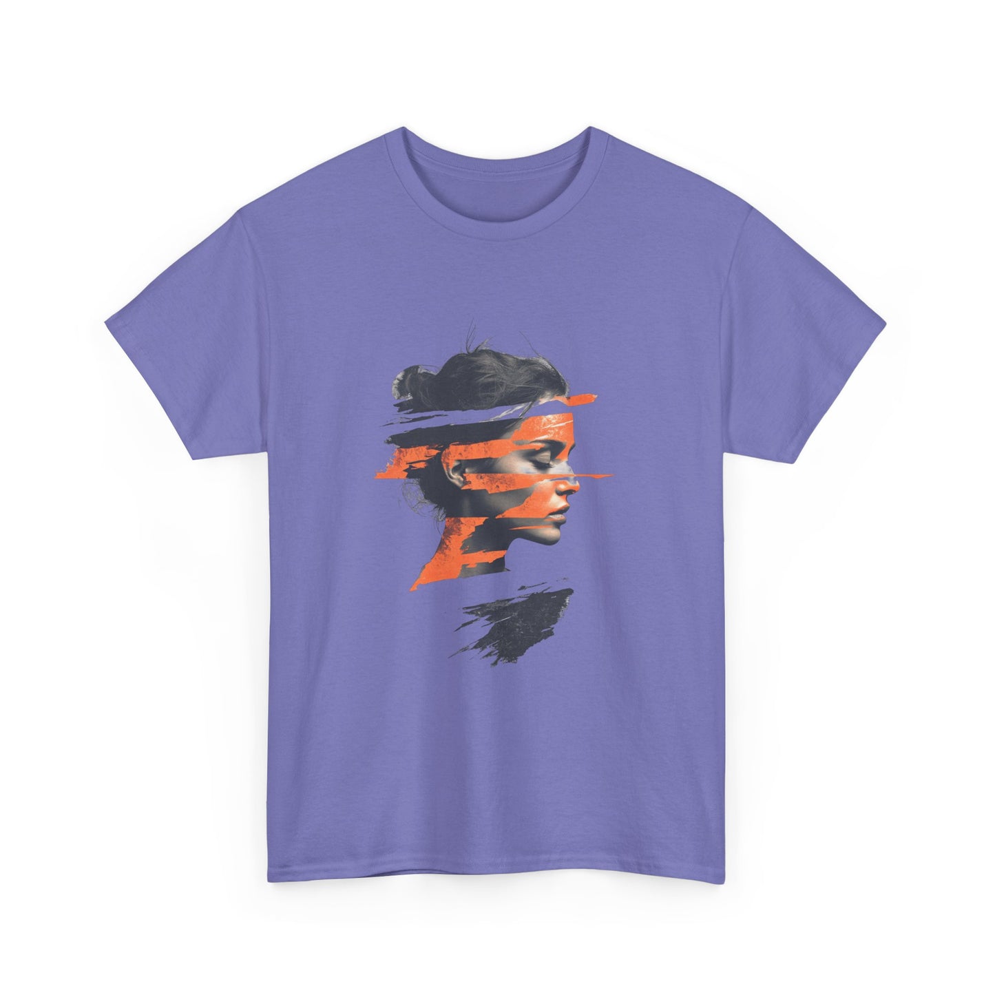 Artistic Unisex Heavy Cotton Tee - Abstract Portrait Design