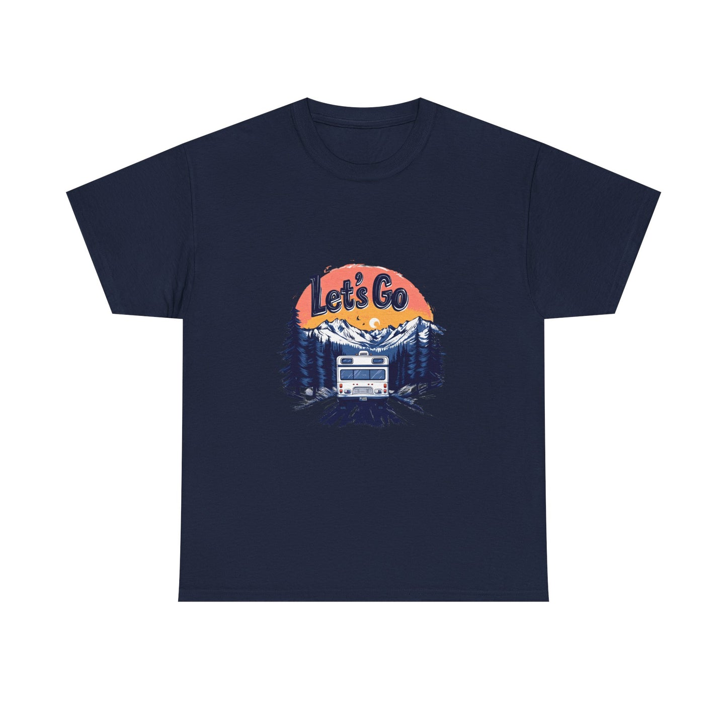 Adventure Awaits Unisex Heavy Cotton Tee - Let's Go Graphic T-Shirt
