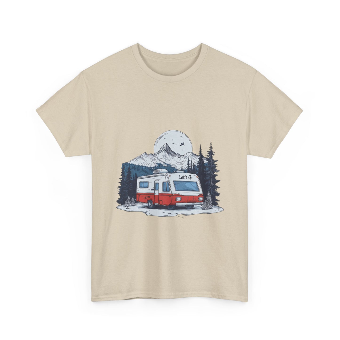 Adventure Awaits Unisex Heavy Cotton Tee - Retro RV Camping Design