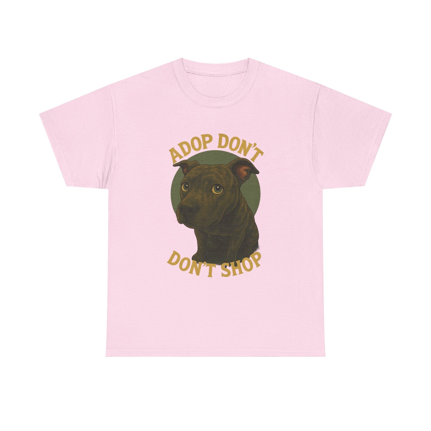 Unisex Heavy Cotton Tee - "Adopt Don't Shop" Dog Design - Tee Fusion Lab
