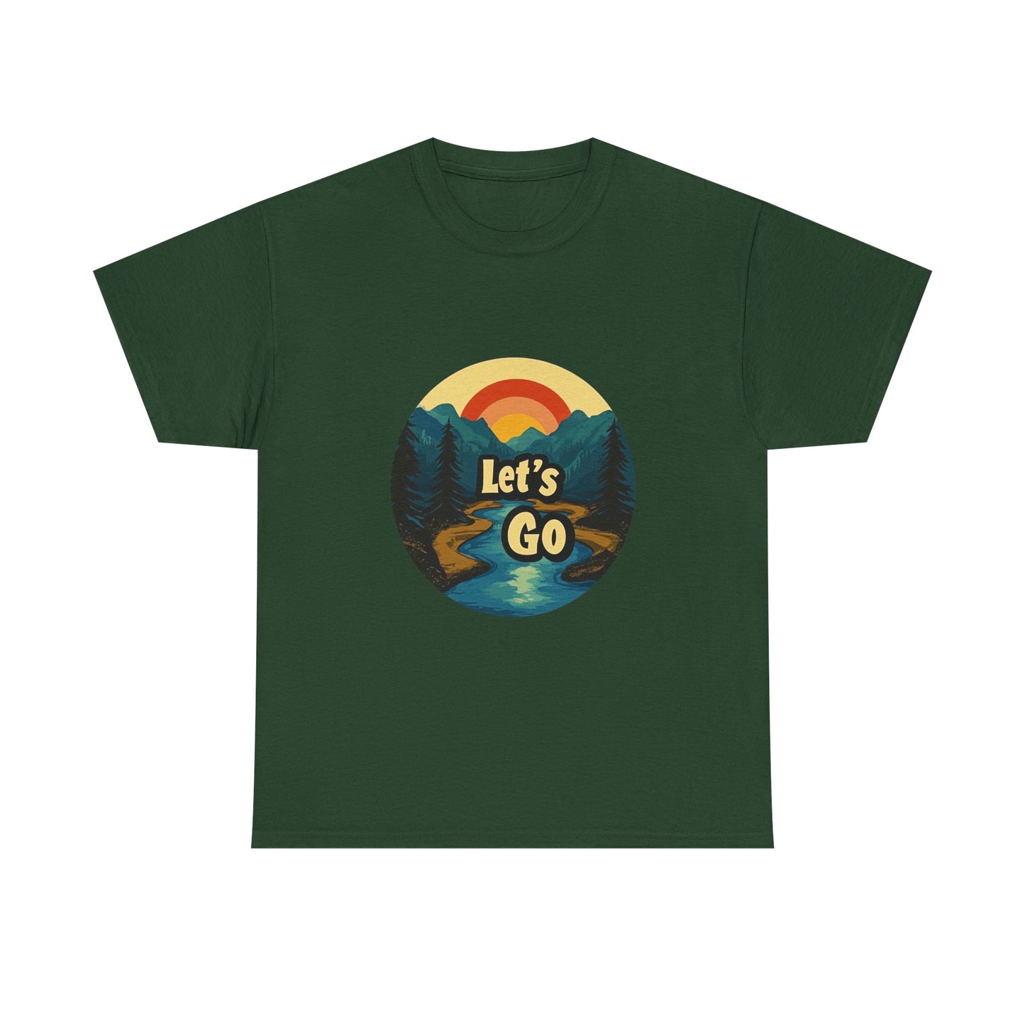 Adventure Ready Unisex Heavy Cotton Tee - 'Let's Go' Nature Design