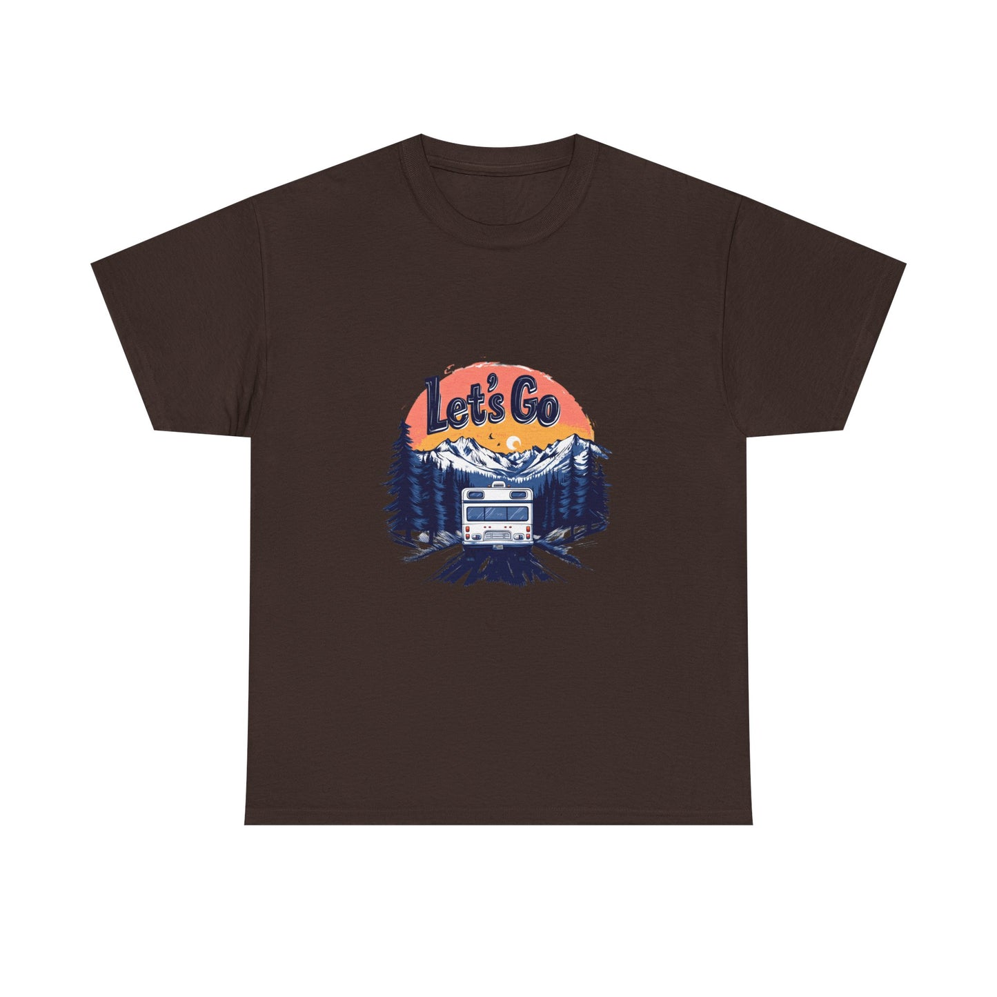 Adventure Awaits Unisex Heavy Cotton Tee - Let's Go Graphic T-Shirt