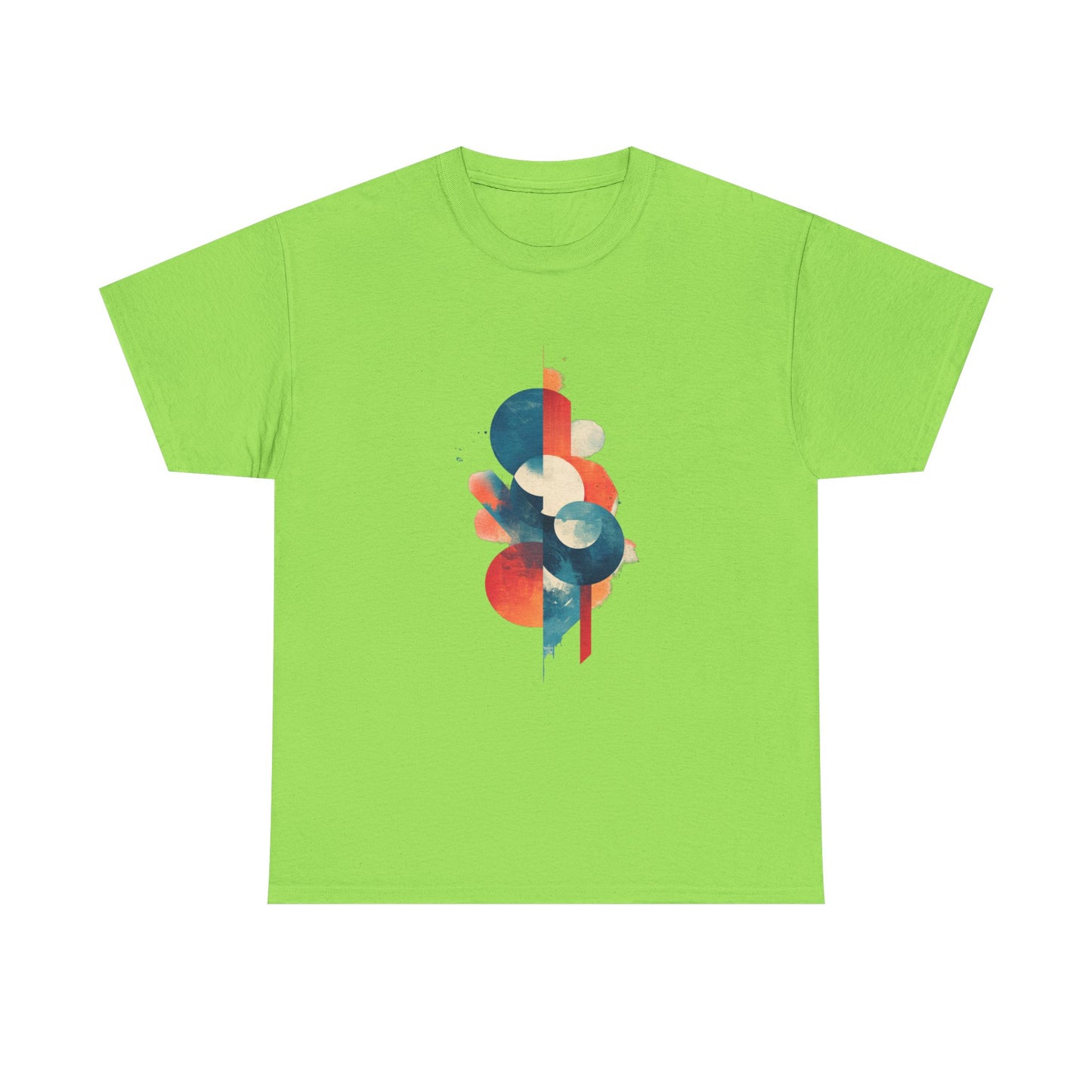 Abstract Geometric Art Unisex Heavy Cotton Tee - Trendy Casual Wear