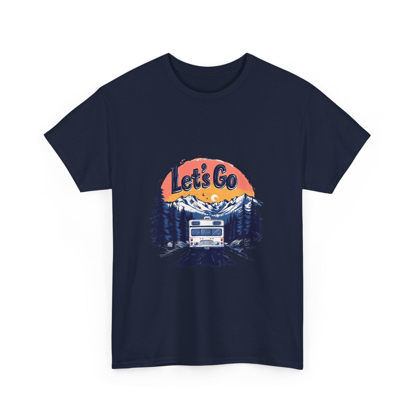 Adventure Awaits Unisex Heavy Cotton Tee - Let's Go Graphic T-Shirt