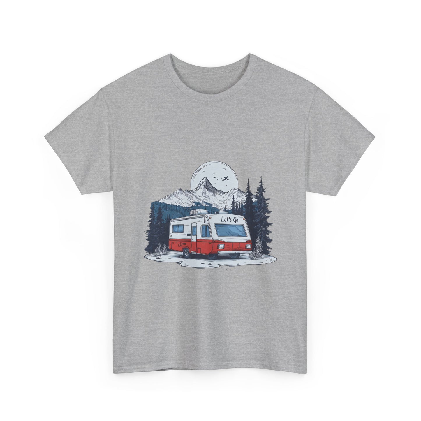 Adventure Awaits Unisex Heavy Cotton Tee - Retro RV Camping Design