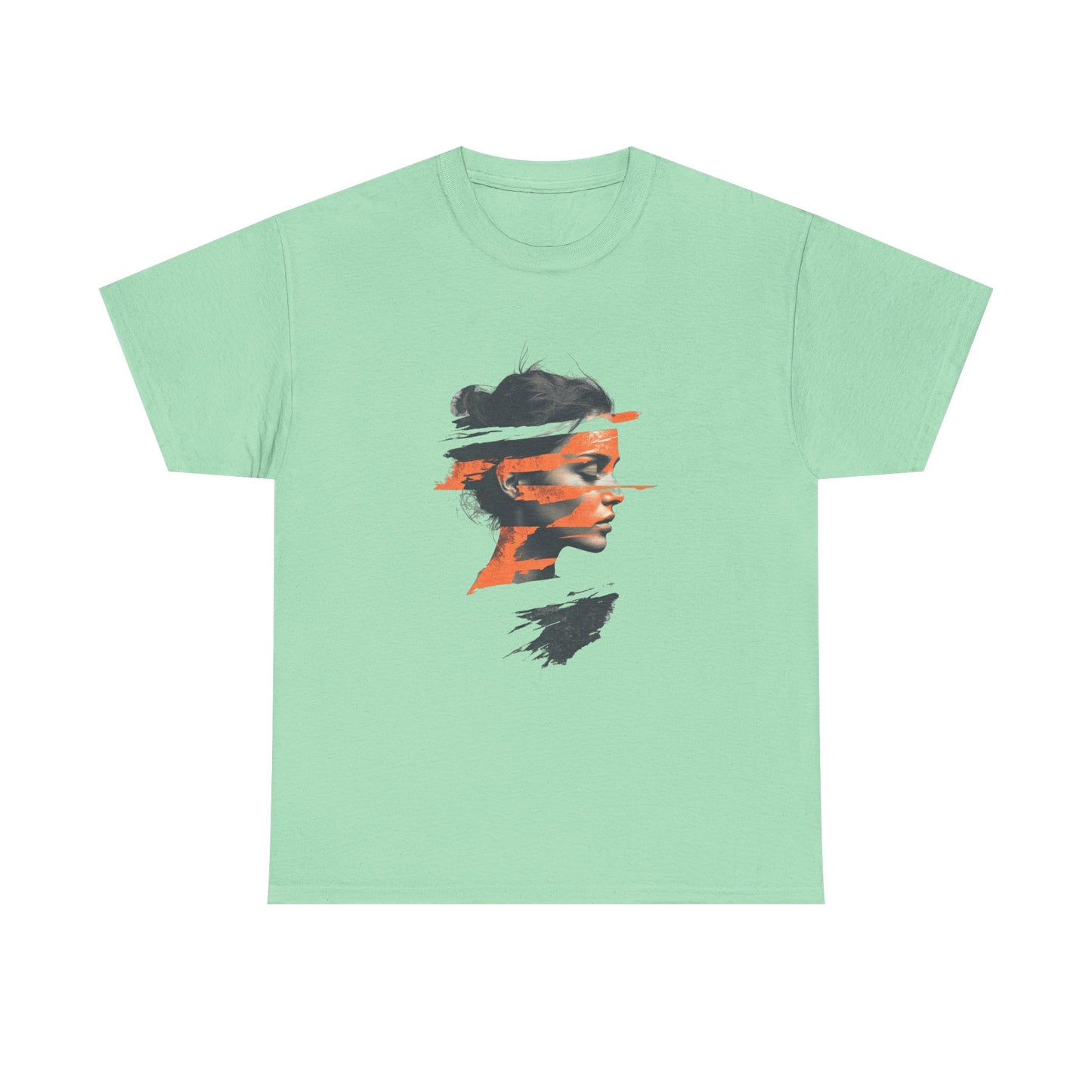 Artistic Unisex Heavy Cotton Tee - Abstract Portrait Design