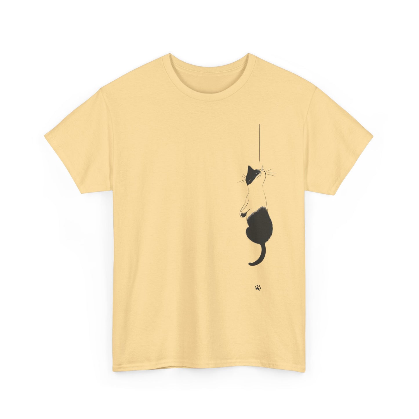 Cat Lover Unisex Heavy Cotton Tee - Curious Cat Hanging