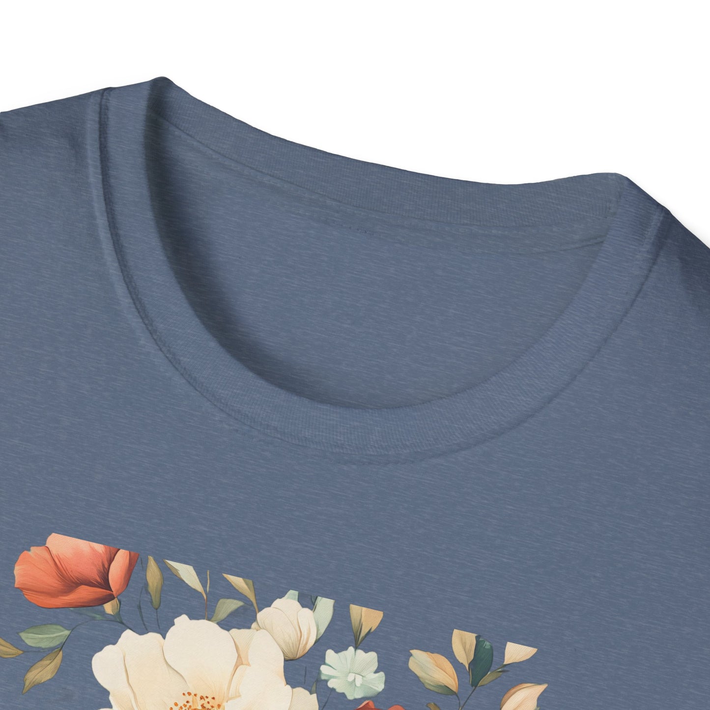 Floral Design Unisex Softstyle T-Shirt - Perfect for Spring and Everyday Wear