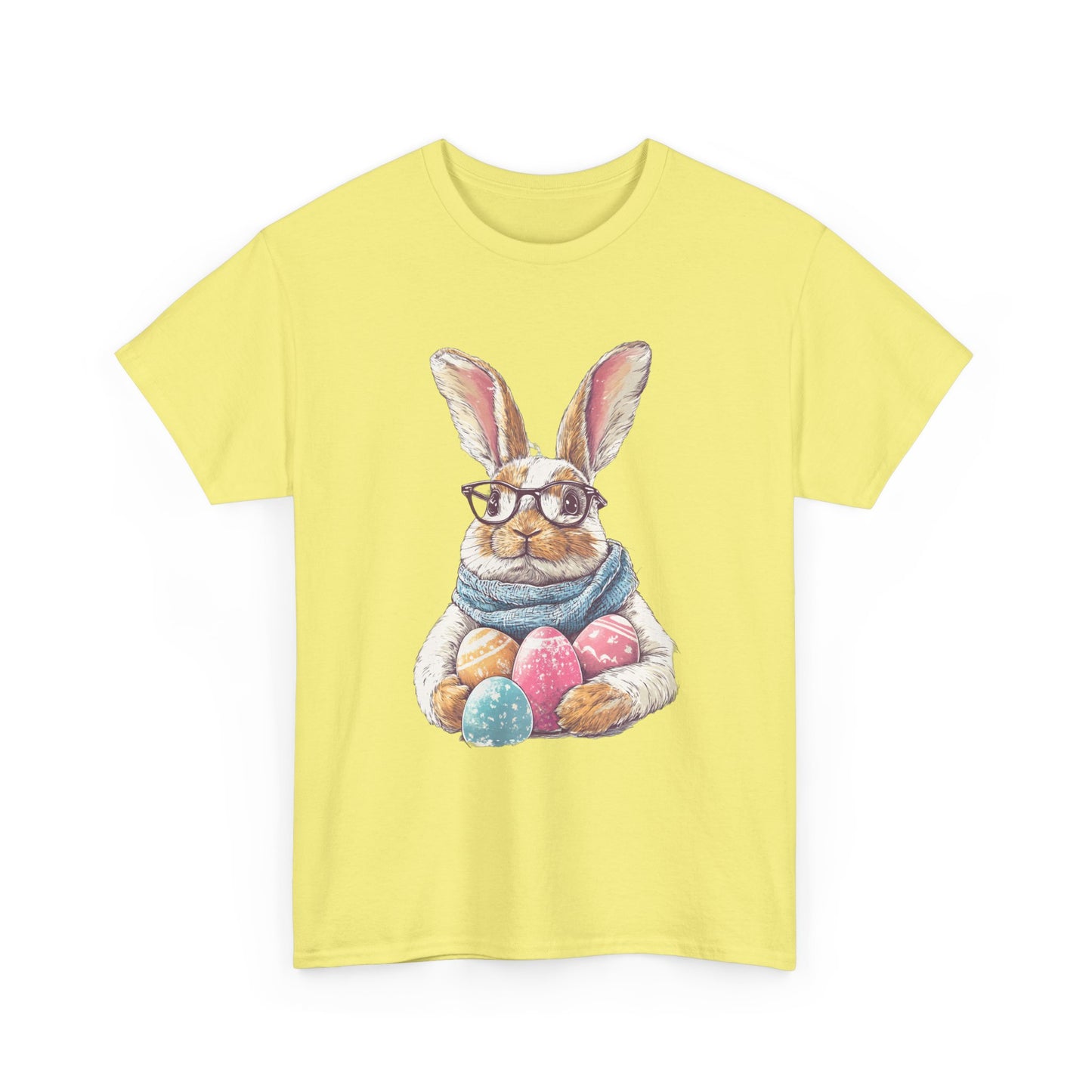 Easter Bunny Graphic Tee - Unisex Heavy Cotton Tee for Spring Celebrations - Bunny with Glasses