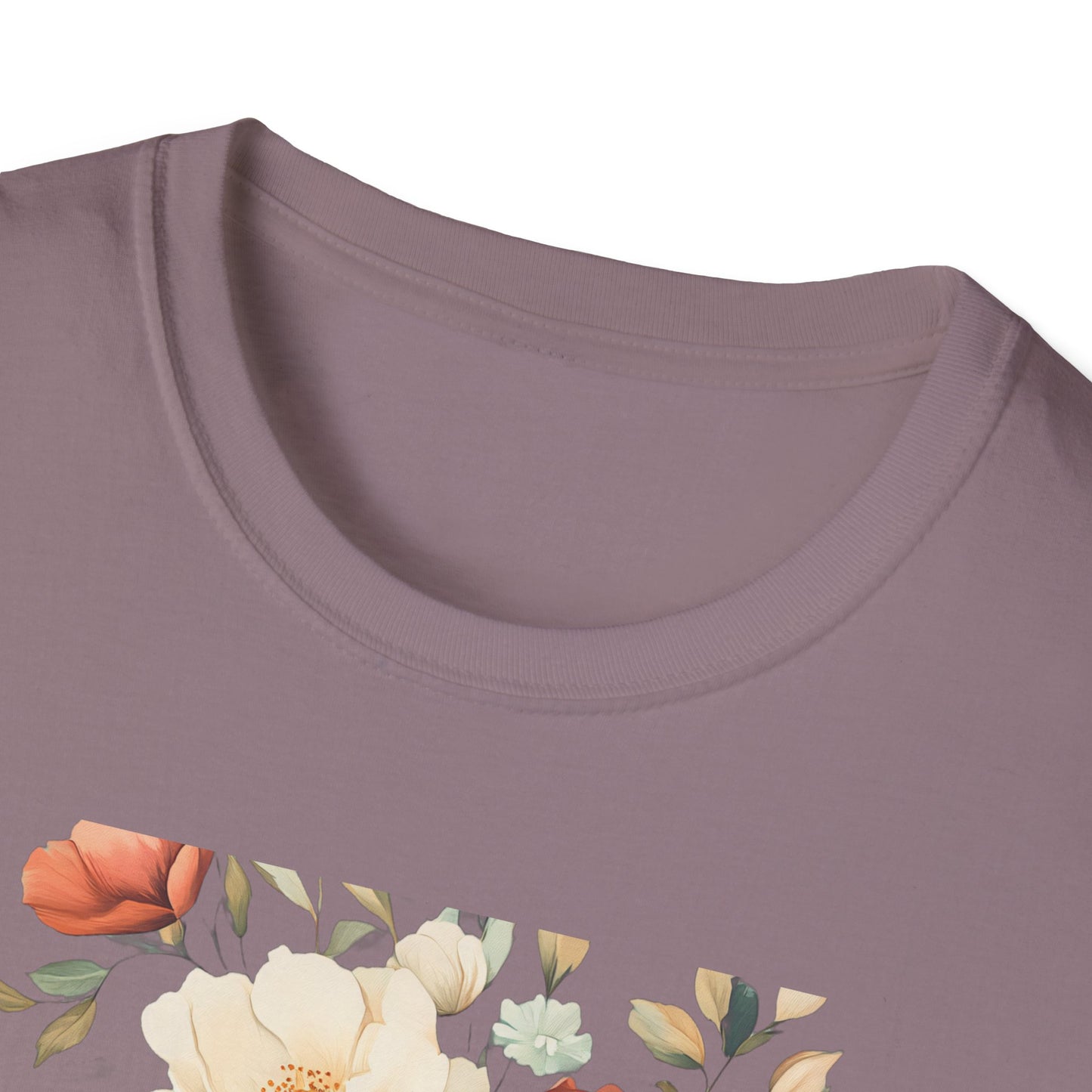 Floral Design Unisex Softstyle T-Shirt - Perfect for Spring and Everyday Wear