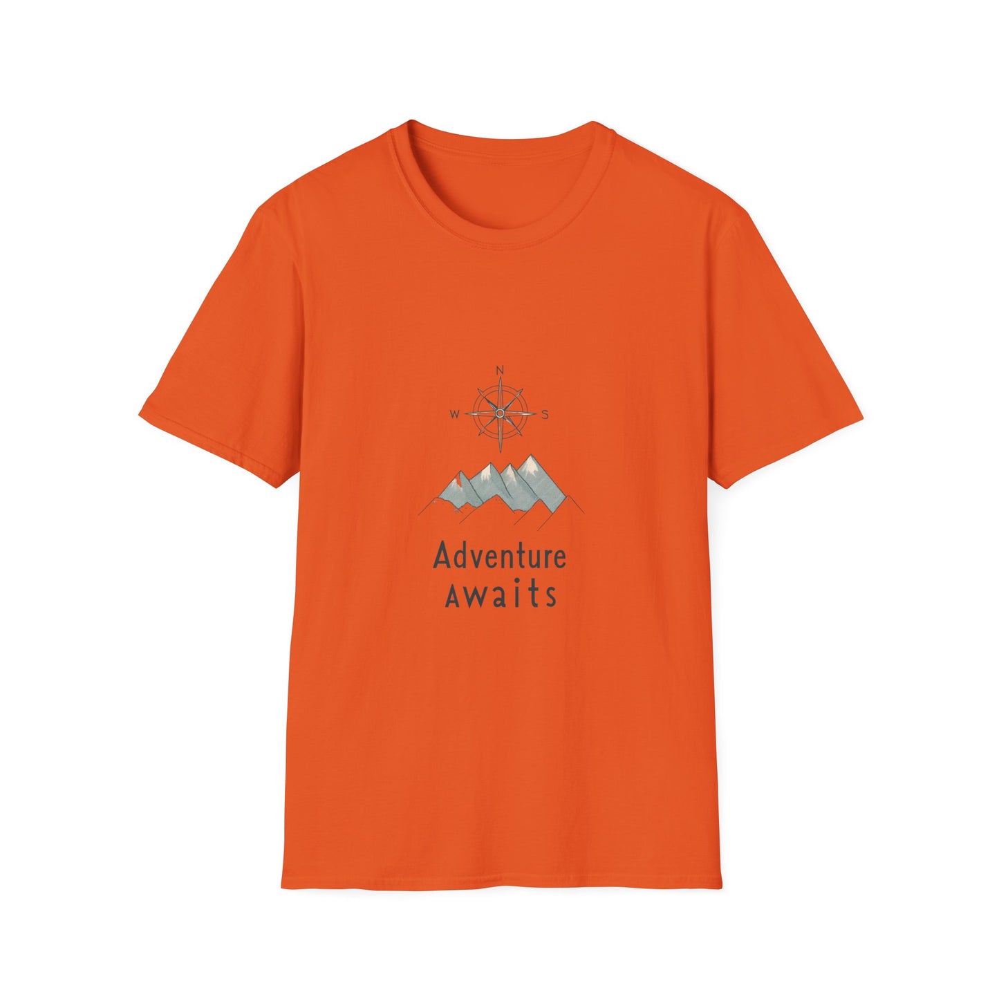 Adventure Awaits Unisex Softstyle T-Shirt, Perfect for Travel Lovers, Outdoor Enthusiasts, Camping, Adventure Gifts, Nature Tee