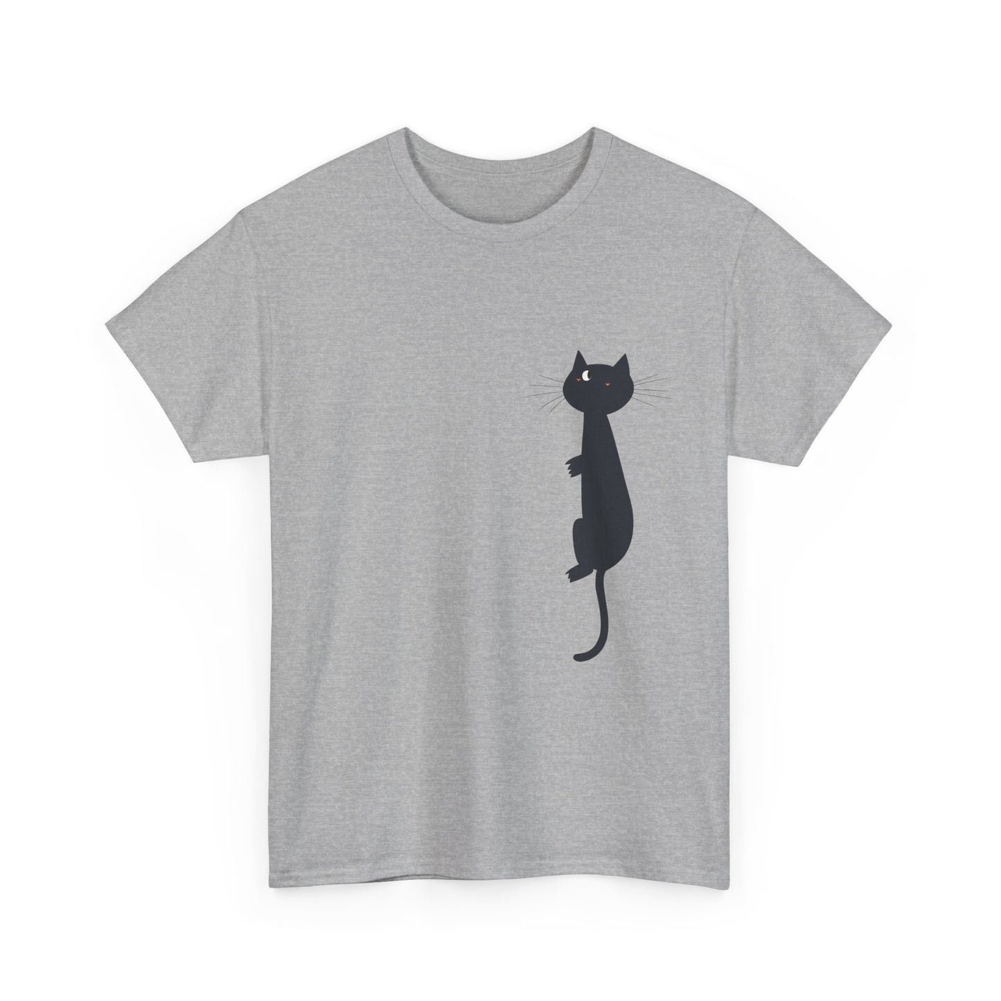 Playful Black Cat Unisex Heavy Cotton Tee - Perfect for Animal Lovers - Tee Fusion Lab
