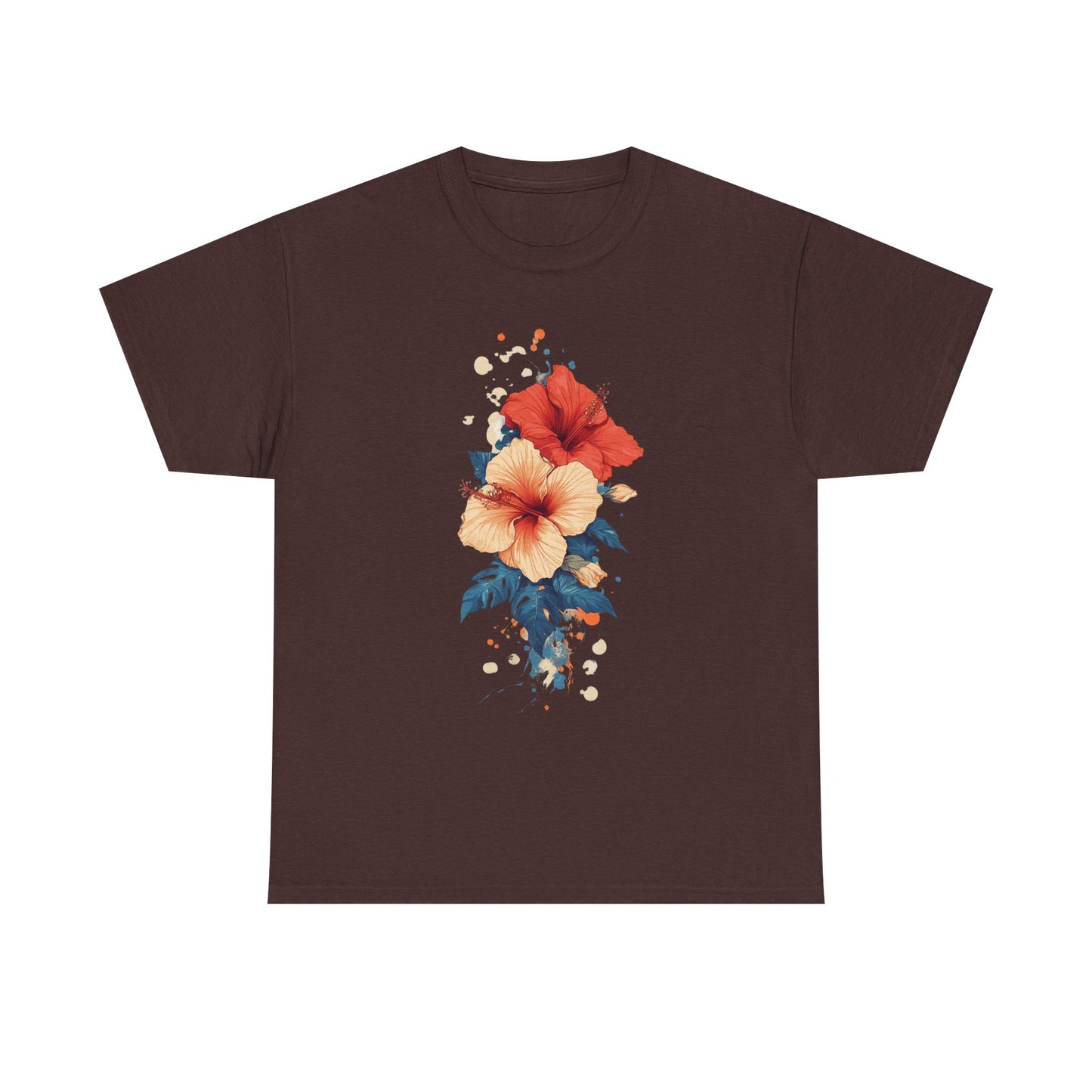 Tropical Floral Graphic Tee - Unisex Heavy Cotton T-Shirt - Tee Fusion Lab