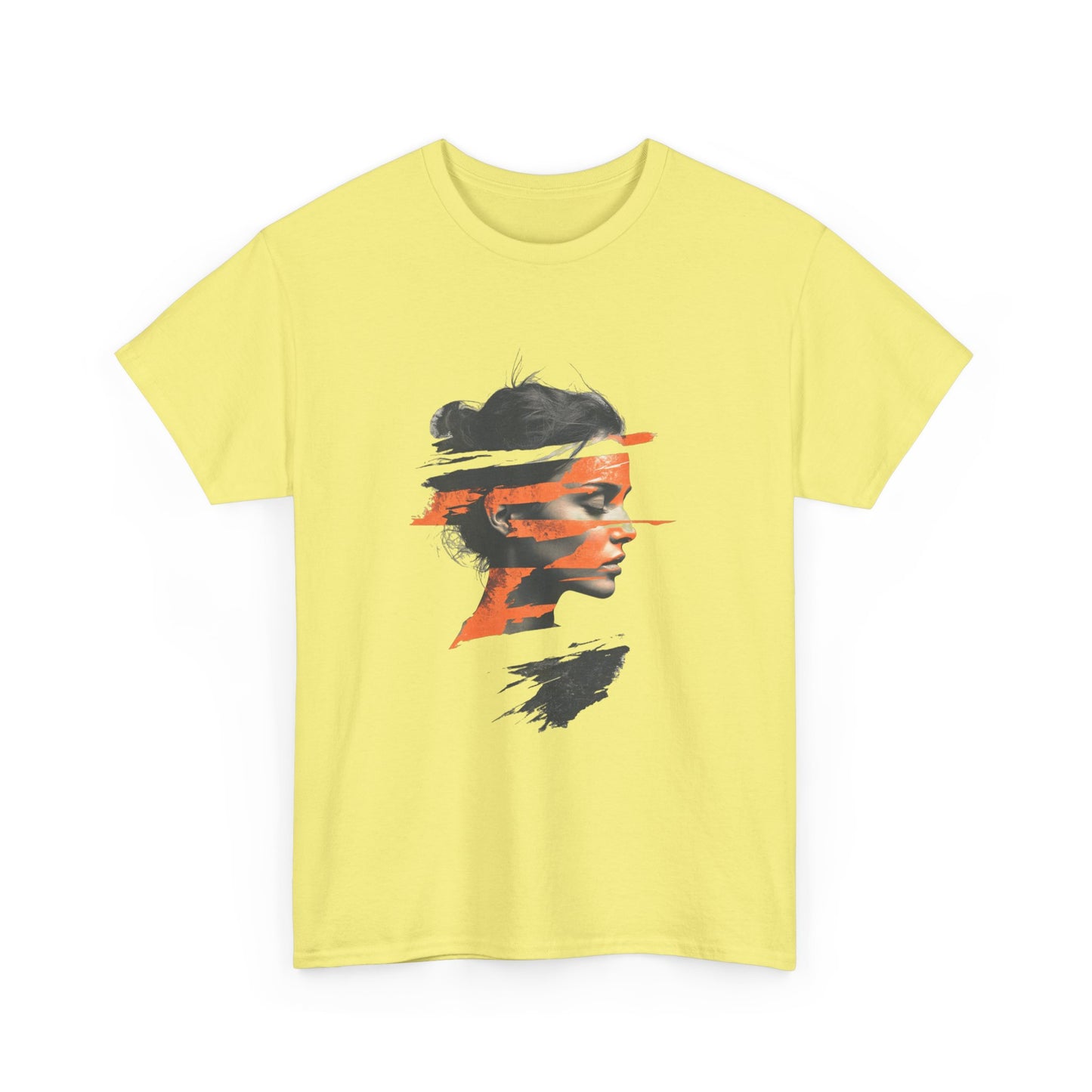 Artistic Unisex Heavy Cotton Tee - Abstract Portrait Design