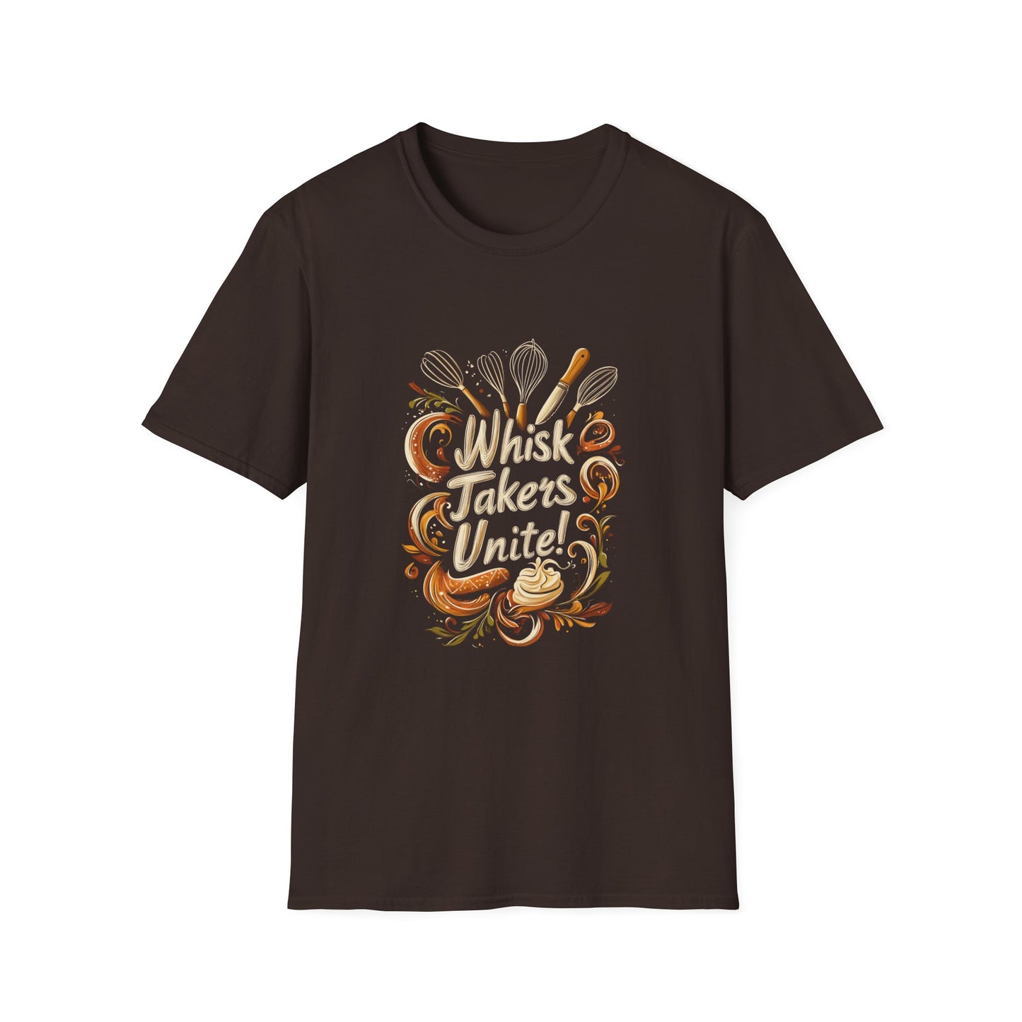 Whisk Takers Unite Unisex Softstyle T-Shirt - Perfect for Bakers and Cooking Enthusiasts - Tee Fusion Lab