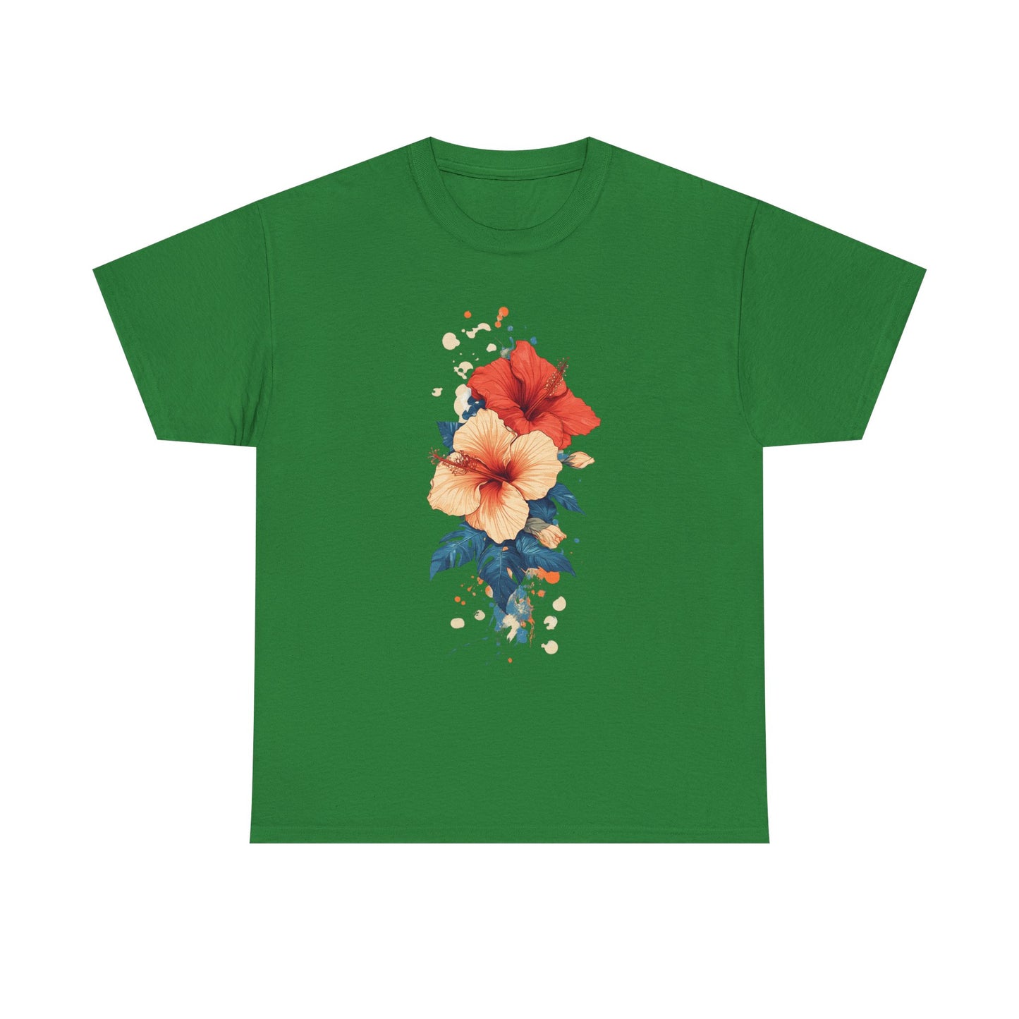 Tropical Floral Graphic Tee - Unisex Heavy Cotton T-Shirt - Tee Fusion Lab