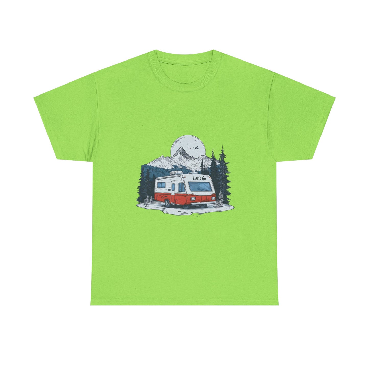 Adventure Awaits Unisex Heavy Cotton Tee - Retro RV Camping Design
