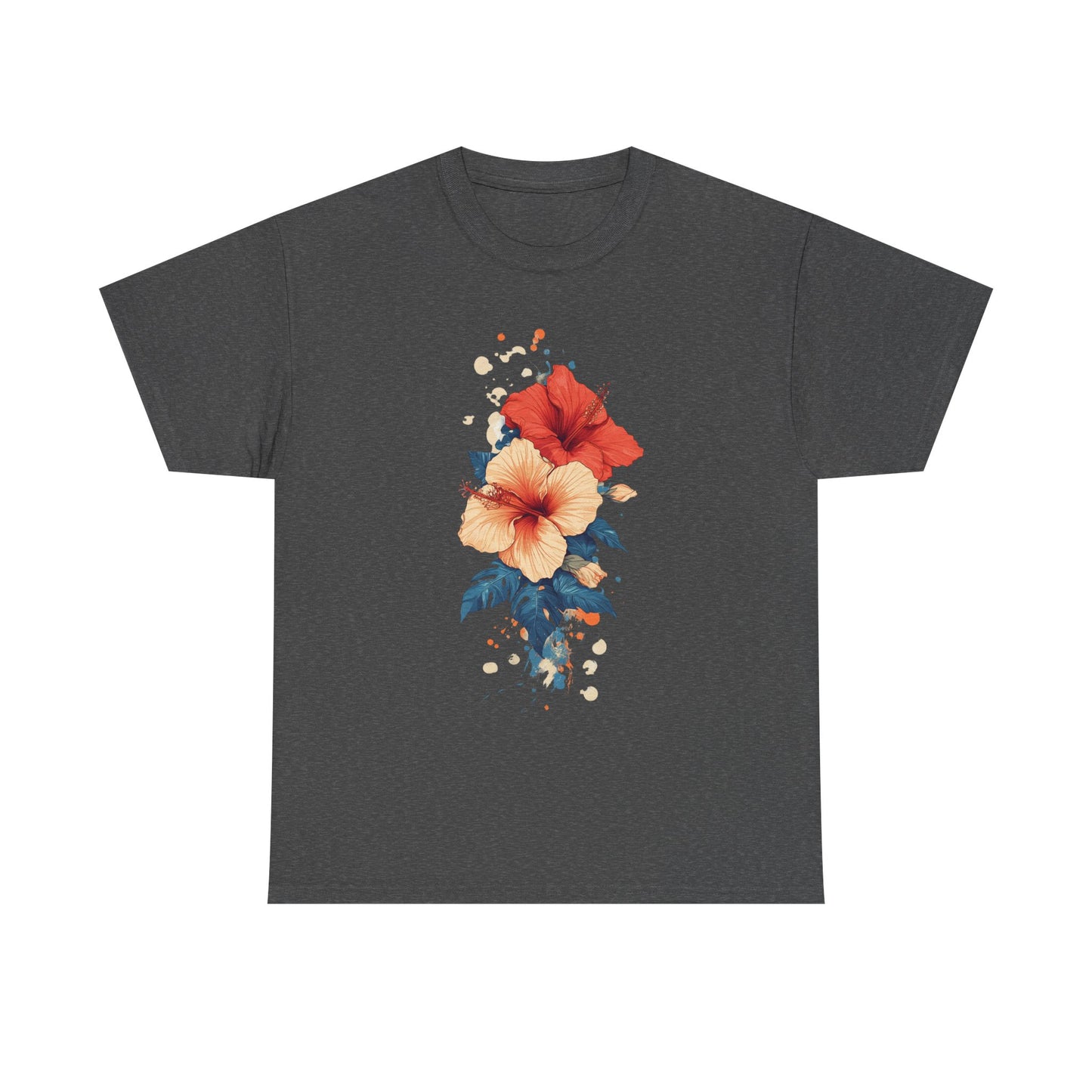 Tropical Floral Graphic Tee - Unisex Heavy Cotton T-Shirt - Tee Fusion Lab