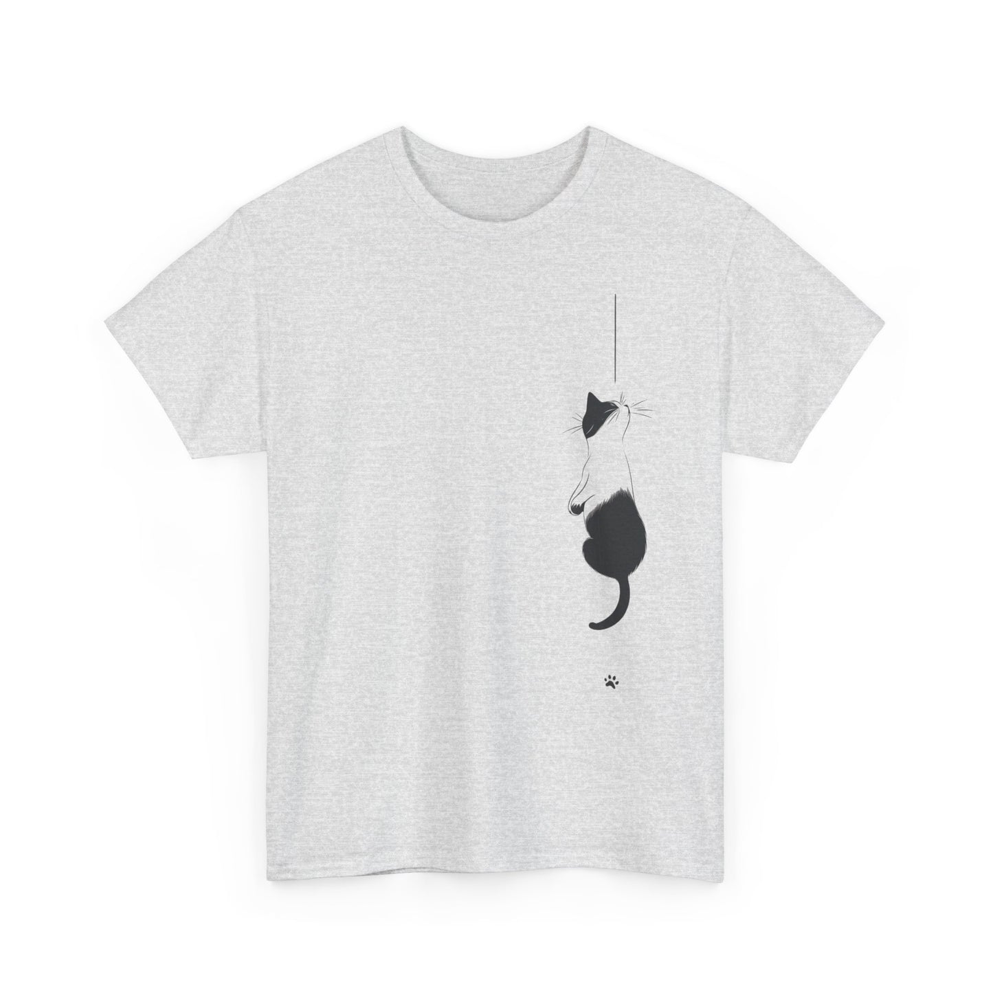 Cat Lover Unisex Heavy Cotton Tee - Curious Cat Hanging