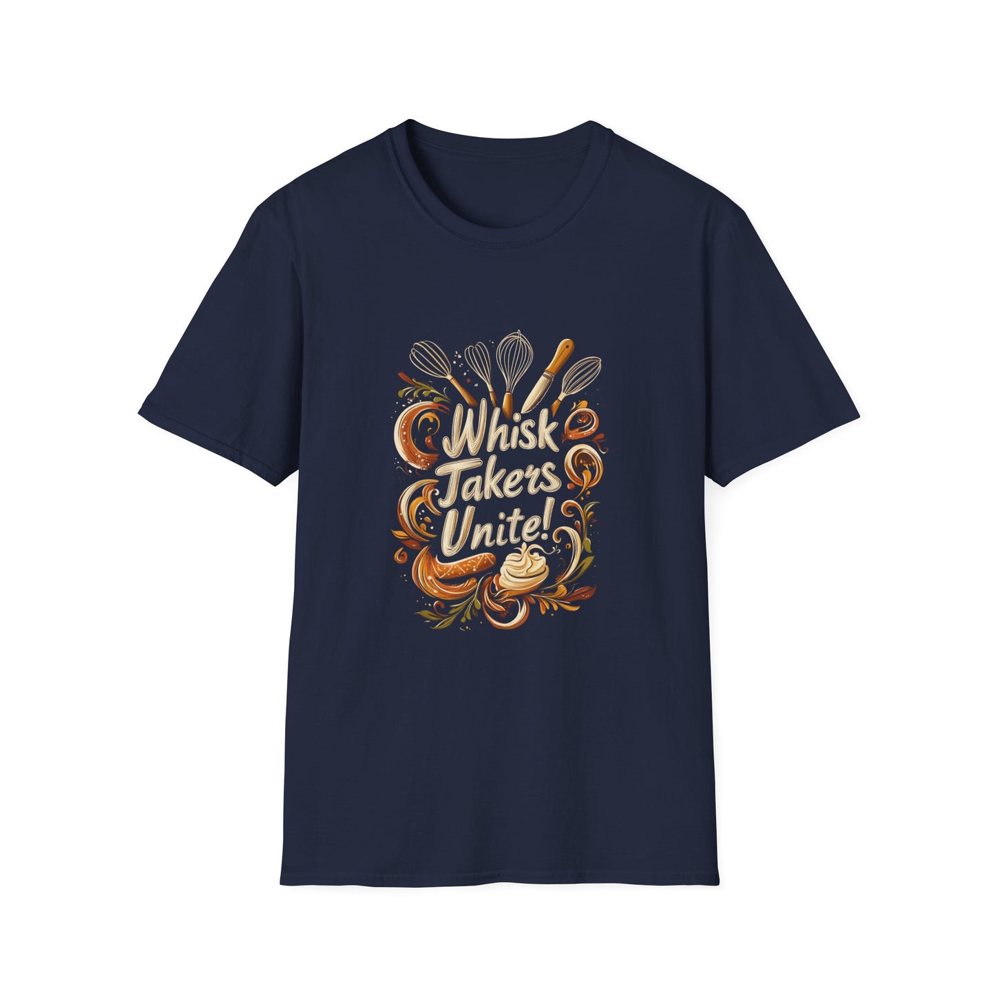 Whisk Takers Unite Unisex Softstyle T-Shirt - Perfect for Bakers and Cooking Enthusiasts - Tee Fusion Lab