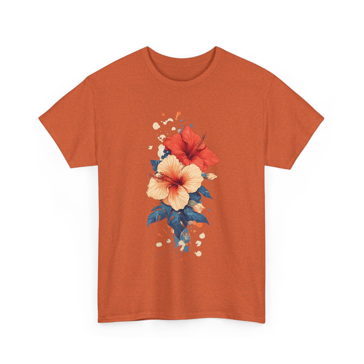 Tropical Floral Graphic Tee - Unisex Heavy Cotton T-Shirt - Tee Fusion Lab
