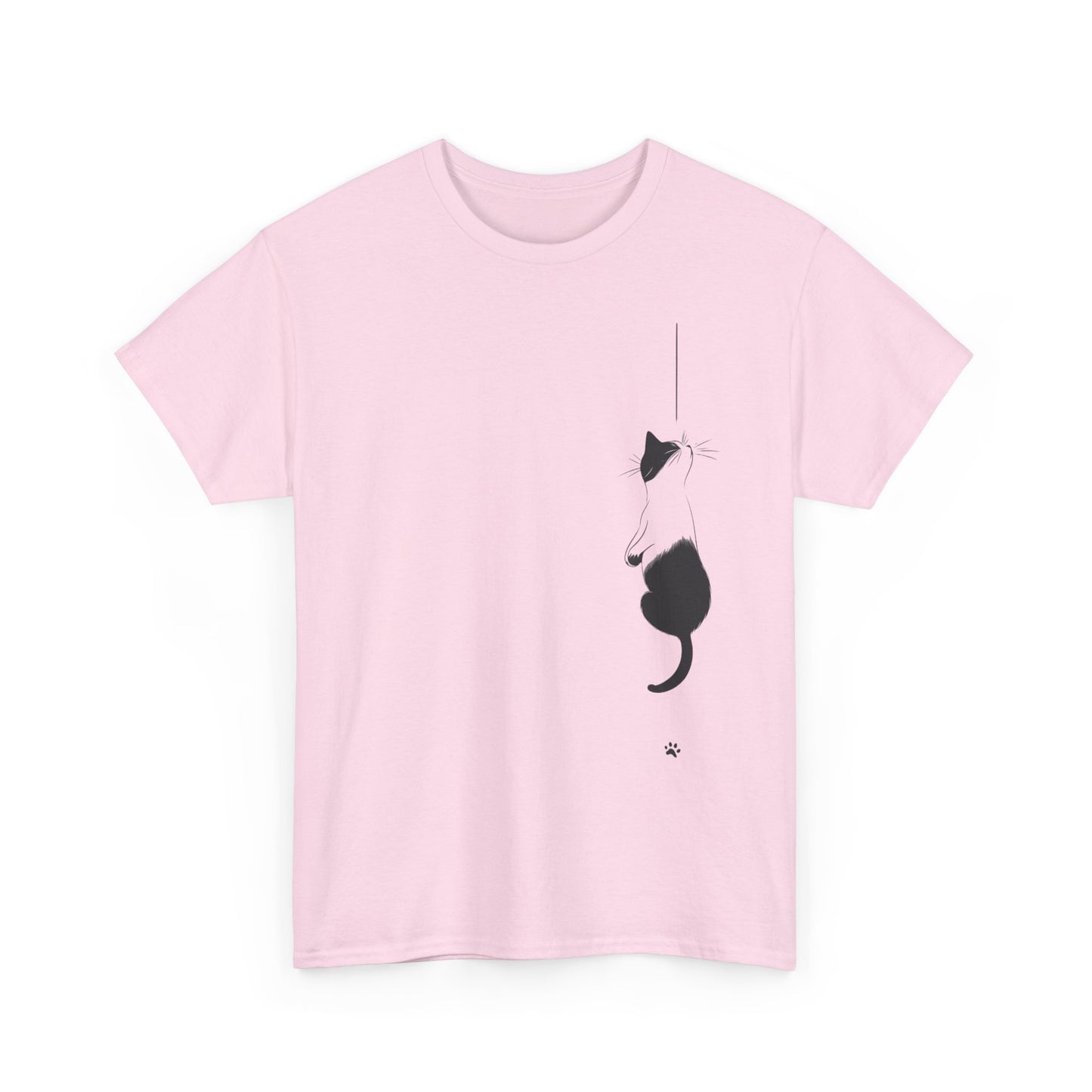 Cat Lover Unisex Heavy Cotton Tee - Curious Cat Hanging