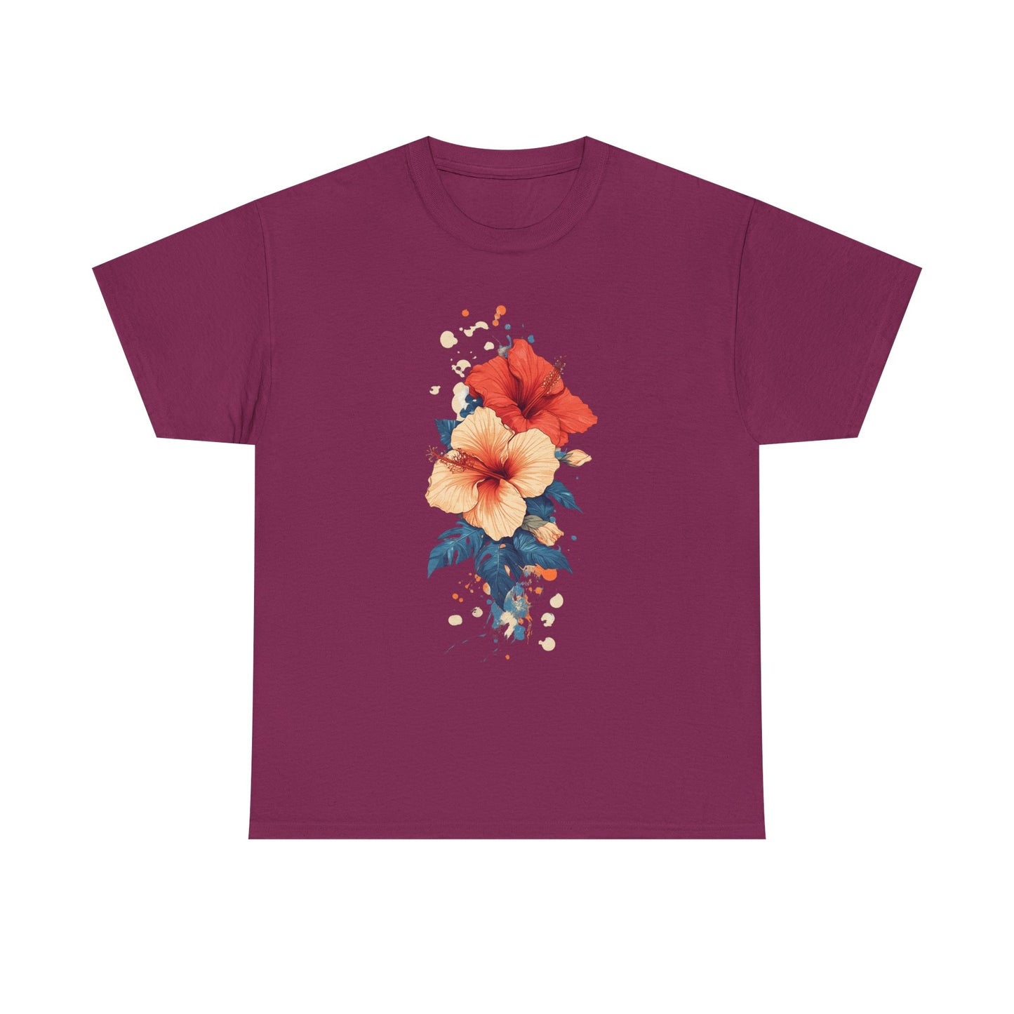 Tropical Floral Graphic Tee - Unisex Heavy Cotton T-Shirt - Tee Fusion Lab