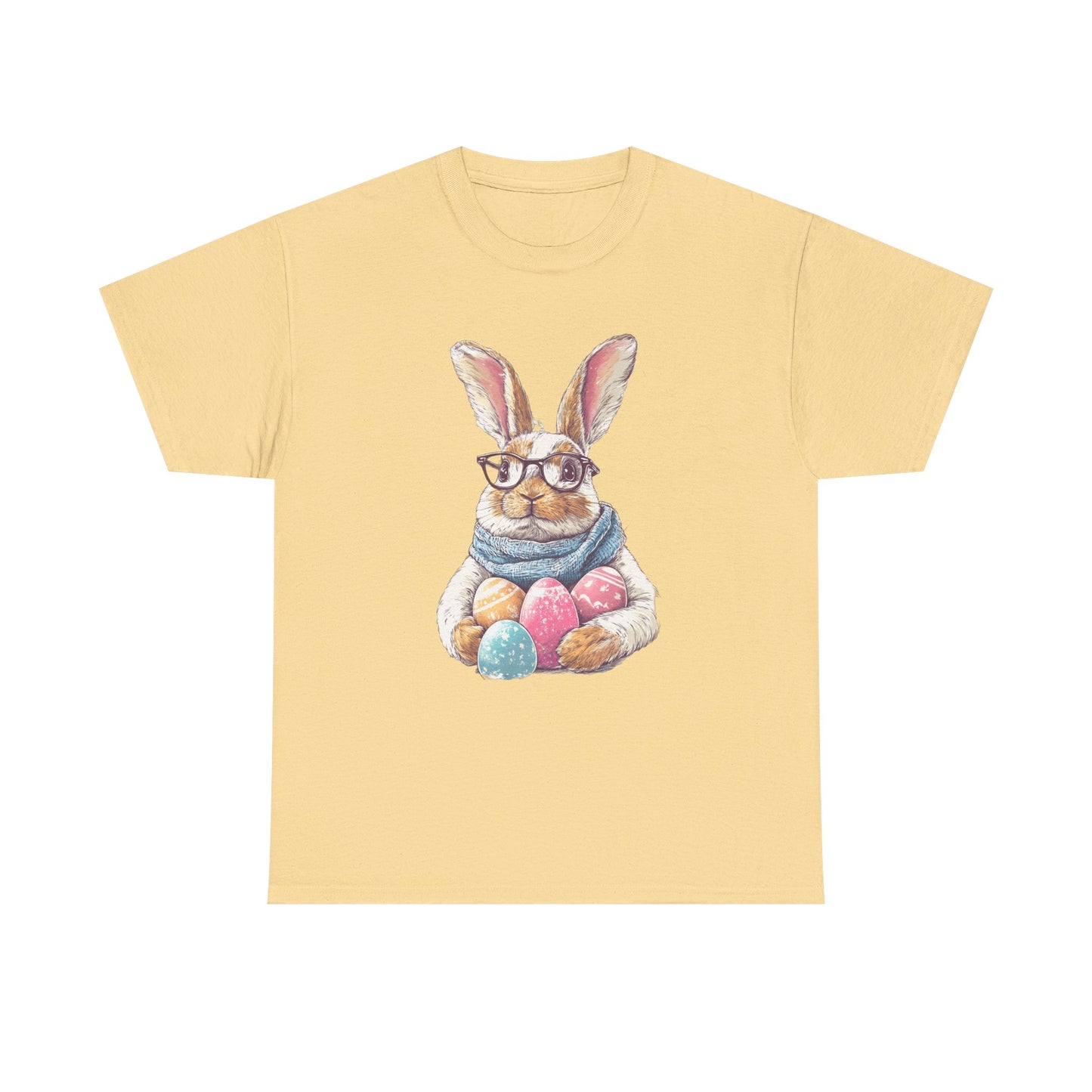 Easter Bunny Graphic Tee - Unisex Heavy Cotton Tee for Spring Celebrations - Bunny with Glasses