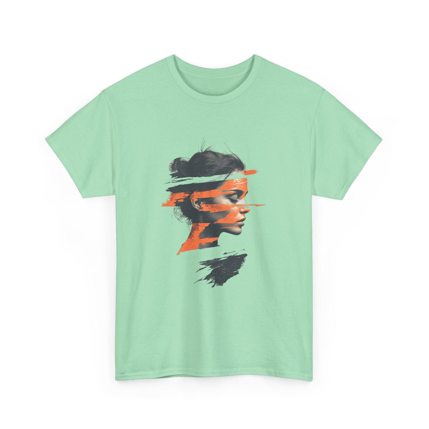Artistic Unisex Heavy Cotton Tee - Abstract Portrait Design