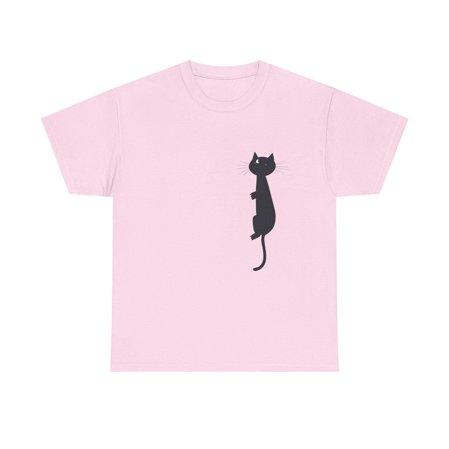 Playful Black Cat Unisex Heavy Cotton Tee - Perfect for Animal Lovers - Tee Fusion Lab