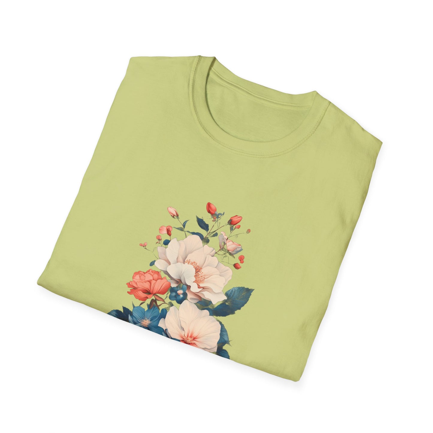 Floral Design Unisex Softstyle T-Shirt – Perfect for Everyday Wear and Spring Celebrations