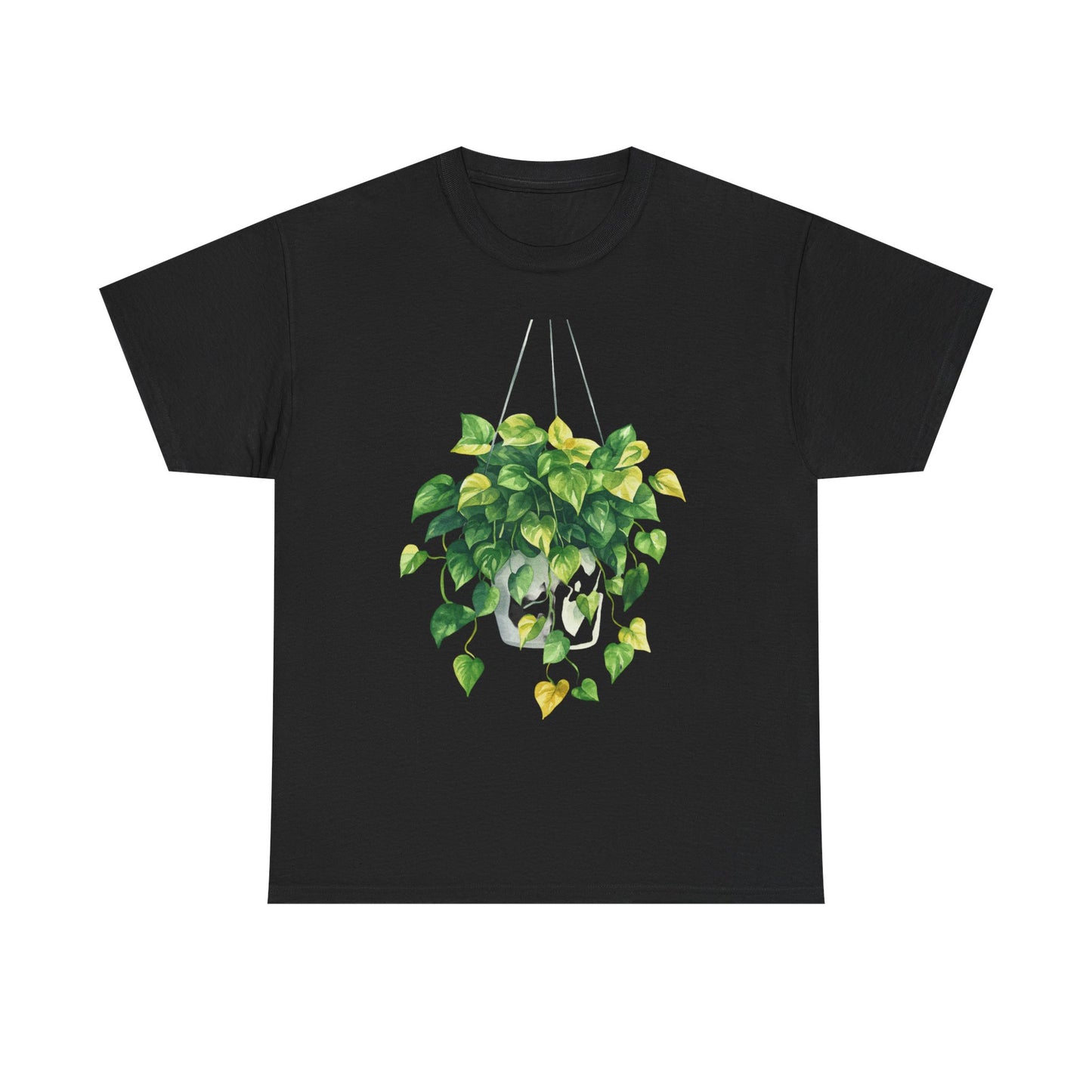 Hanging Pothos Plant Watercolor Tee - Hanging Indoor Plant Design