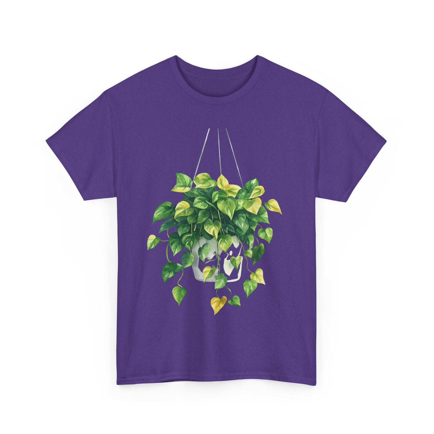 Hanging Pothos Plant Watercolor Tee - Hanging Indoor Plant Design