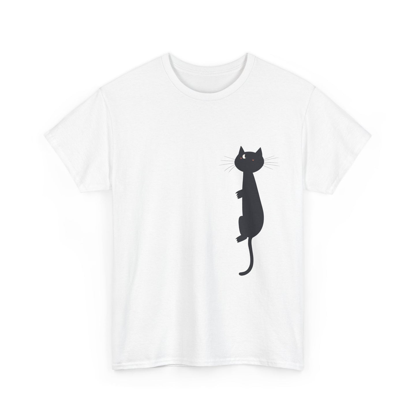 Playful Black Cat Unisex Heavy Cotton Tee - Perfect for Animal Lovers - Tee Fusion Lab