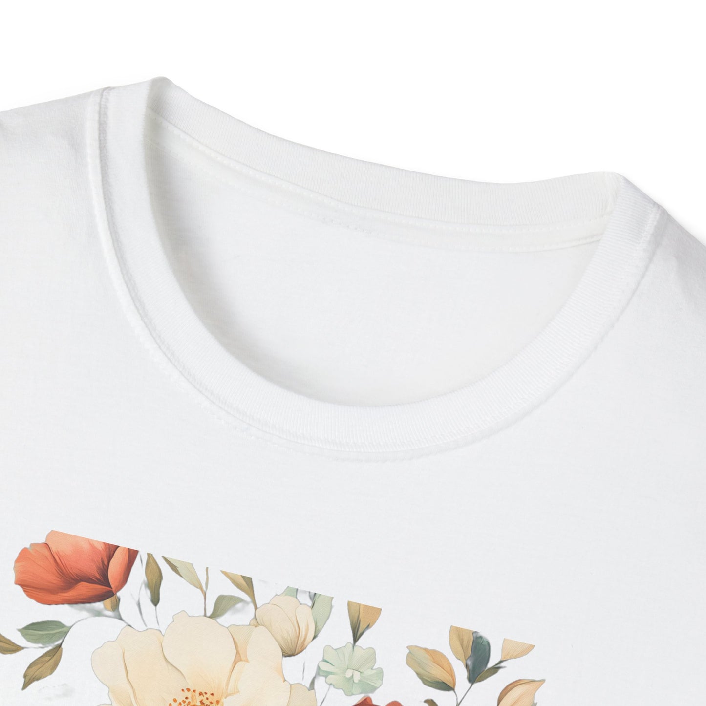 Floral Design Unisex Softstyle T-Shirt - Perfect for Spring and Everyday Wear