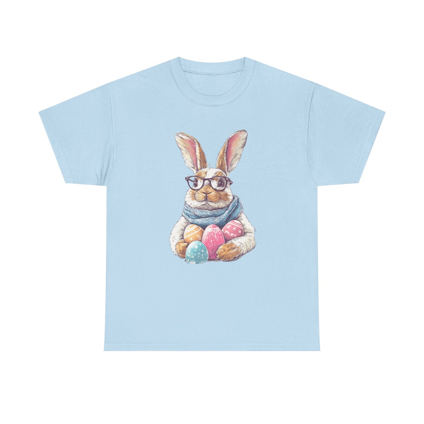 Easter Bunny Graphic Tee - Unisex Heavy Cotton Tee for Spring Celebrations - Bunny with Glasses