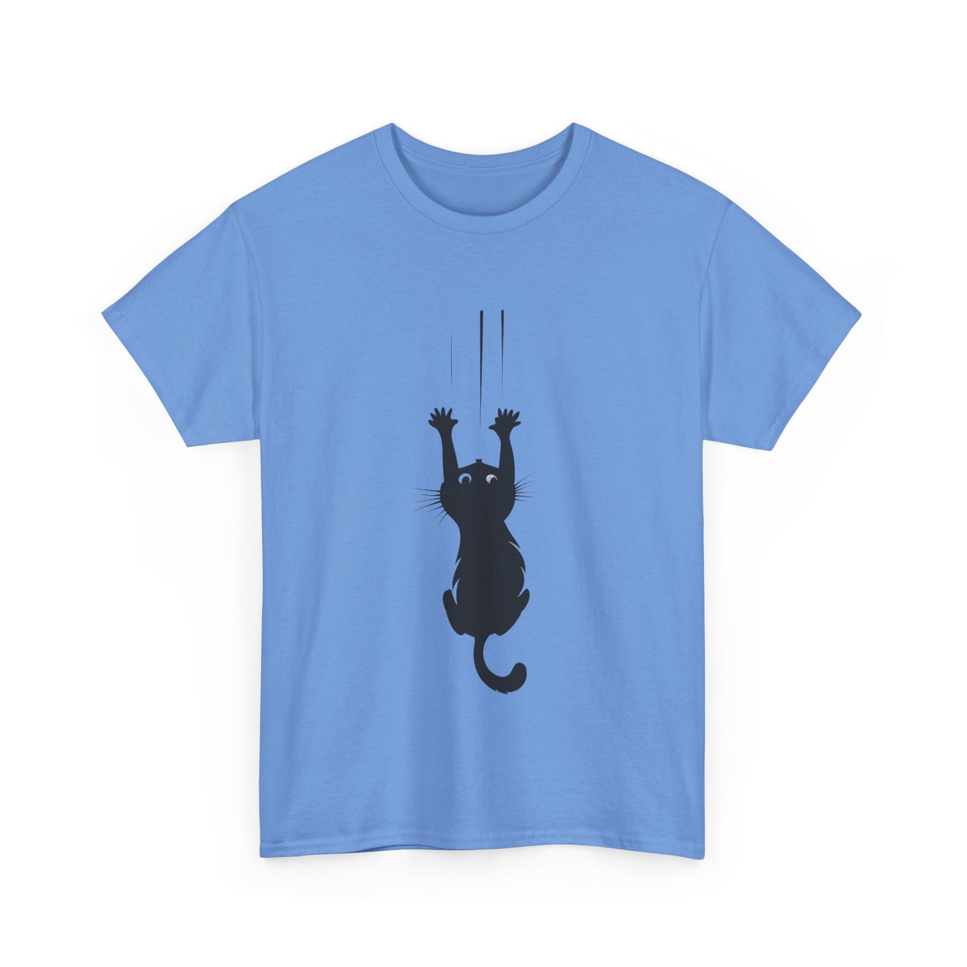 Playful Cat Claw Unisex Heavy Cotton Tee - Hanging Cat Panic - Tee Fusion Lab
